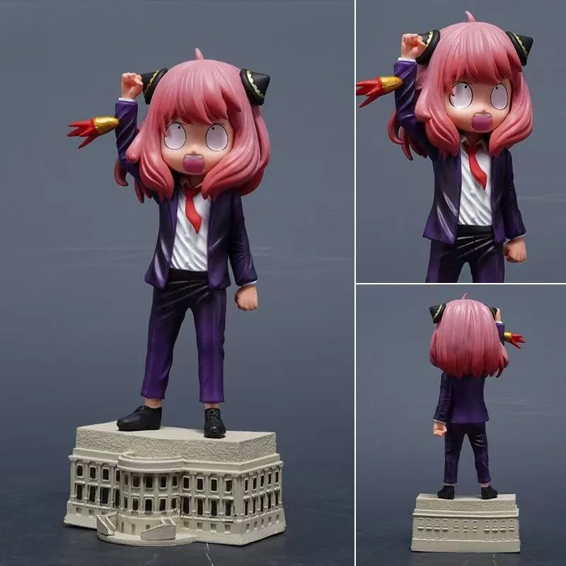 スパイ X ファミリーアーニャフォージャーフィギュアクリエイティブ高価値 DiyQ バージョンアニメ二次元周辺人形モデルデスクトップ装飾品