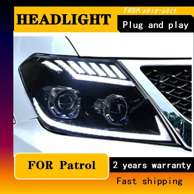 Car Styling Headlight For Nissan Patrol Headlights 2010-2019 Nissan Patrol Y62 Head Lamp Dynamic Turning