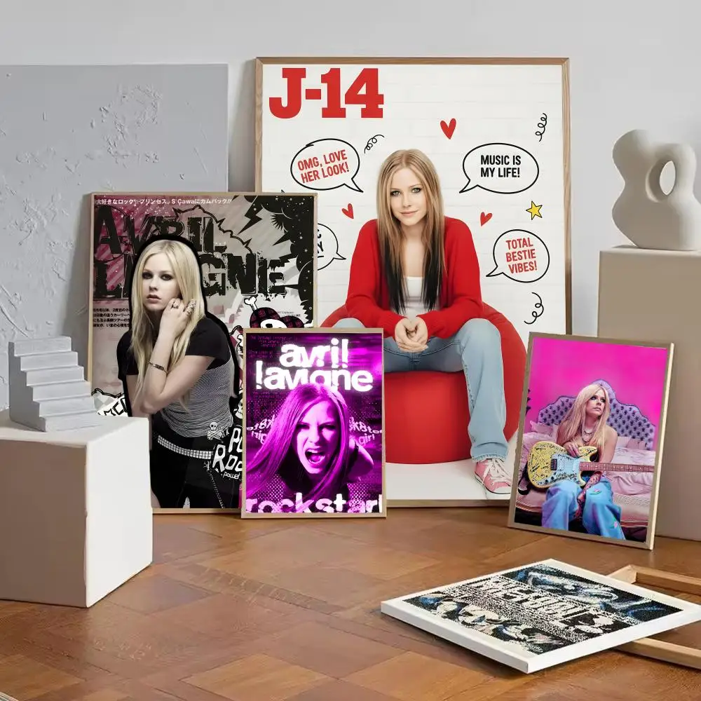 Singer A-Avril L-Lavigne Poster Decorative Wall Art Stickers Mural Photo Print for Home Living Room Hallway Decor