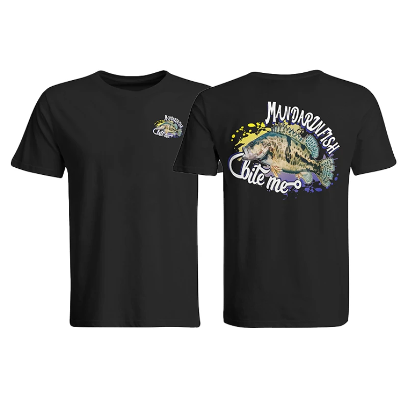 

2025 summer new cotton round neck short sleeve T-shirt Luya fishing shirt spinning wheel trout pattern design