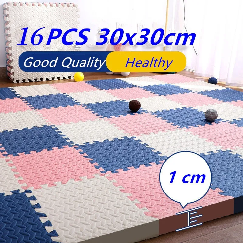 16PCS 30x30cm Puzzle Mat Thick 1cm Play Mats Baby Game Mat Foam Puzzle Mat Floor Mats Gym Crawling Mat Kids Foot Mat Baby Rugs