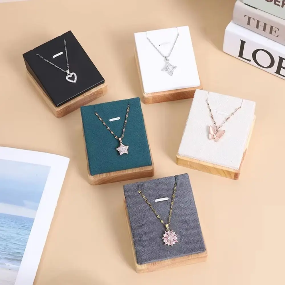 

Деревянная подставка для ожерелья из искусственной кожи/бархата, портативный органайзер для ювелирных изделий ручной работы, лотки с плоским дном, гладкая