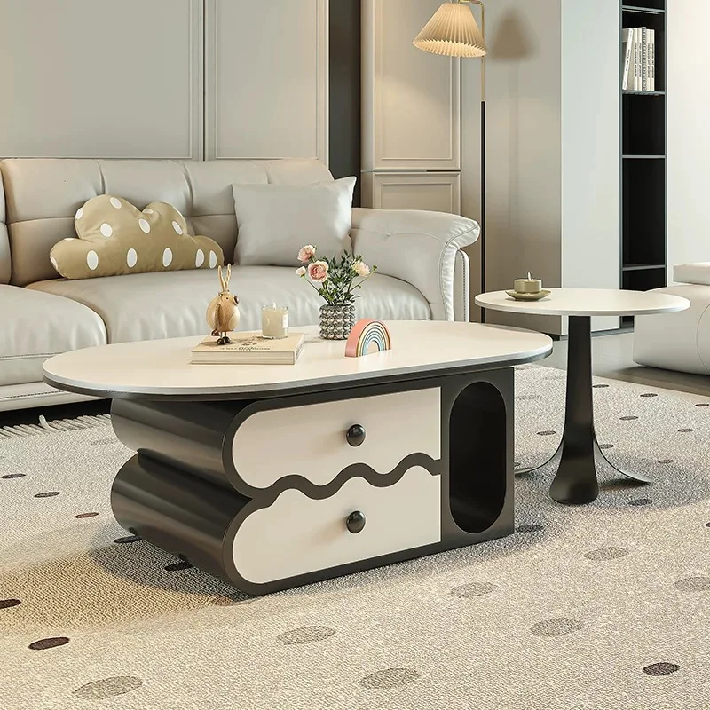 

Style Luxury Living Room Coffee Table Modern Home Oval Villa Center Apartment Coffee Corner Set