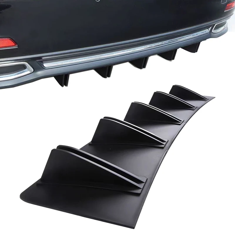 Car Rear Spoiler Split Diffuser Two Stage Five Wing Shark Fin Chassis Modification