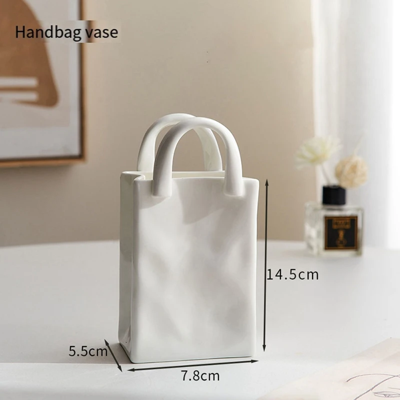 

Handbag Ceramic Vase Nordic Home Decor Handbag Ceramic Vases for Flowers Modern Room Decor