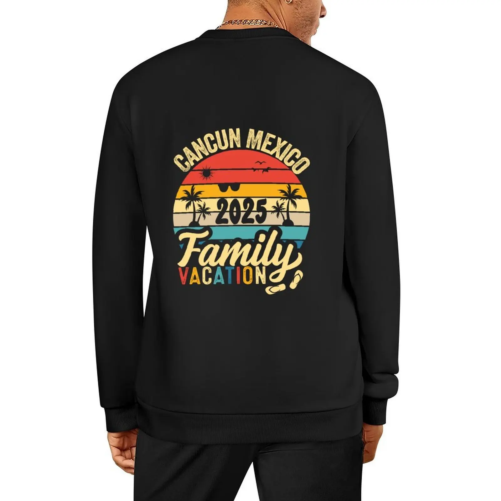 

Retro Family Vacation 2025 Cancun Mexico Matching Summer Pullover men's sweat-shirt set men clothes tracksuits new sweatshirts