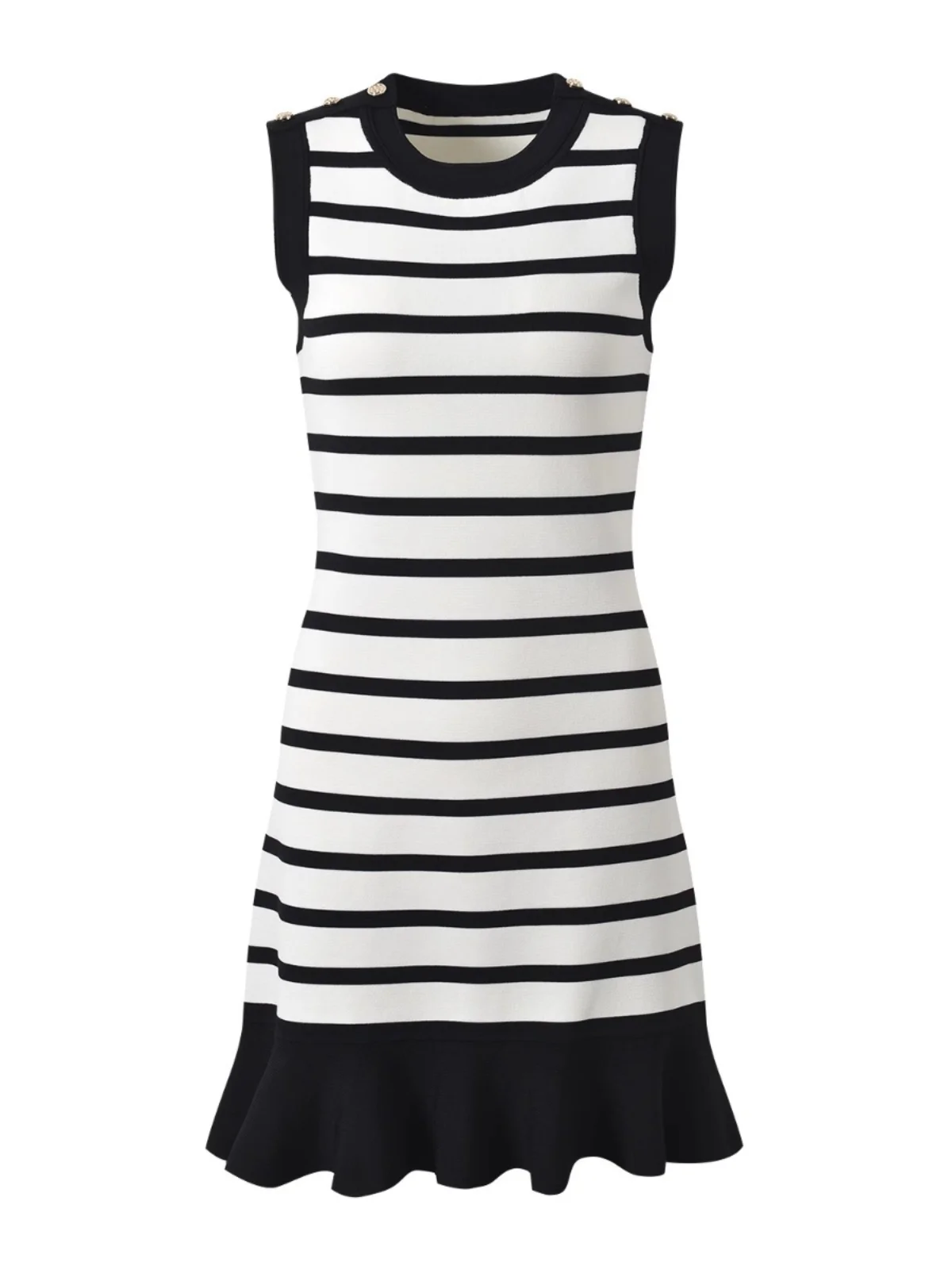 

Ele Slim Fit Knitted Dr Spring 2025 Classic Stripe Color Blo Fi Tail Svel Women's Faionable Par Gown