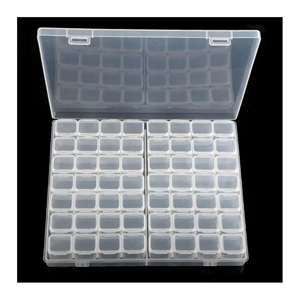 

28/56/224 Slot Transparent Plastic Storage Box Diamond Painting Accessories Tool Nail Art Rhinestone Bead Storage Box