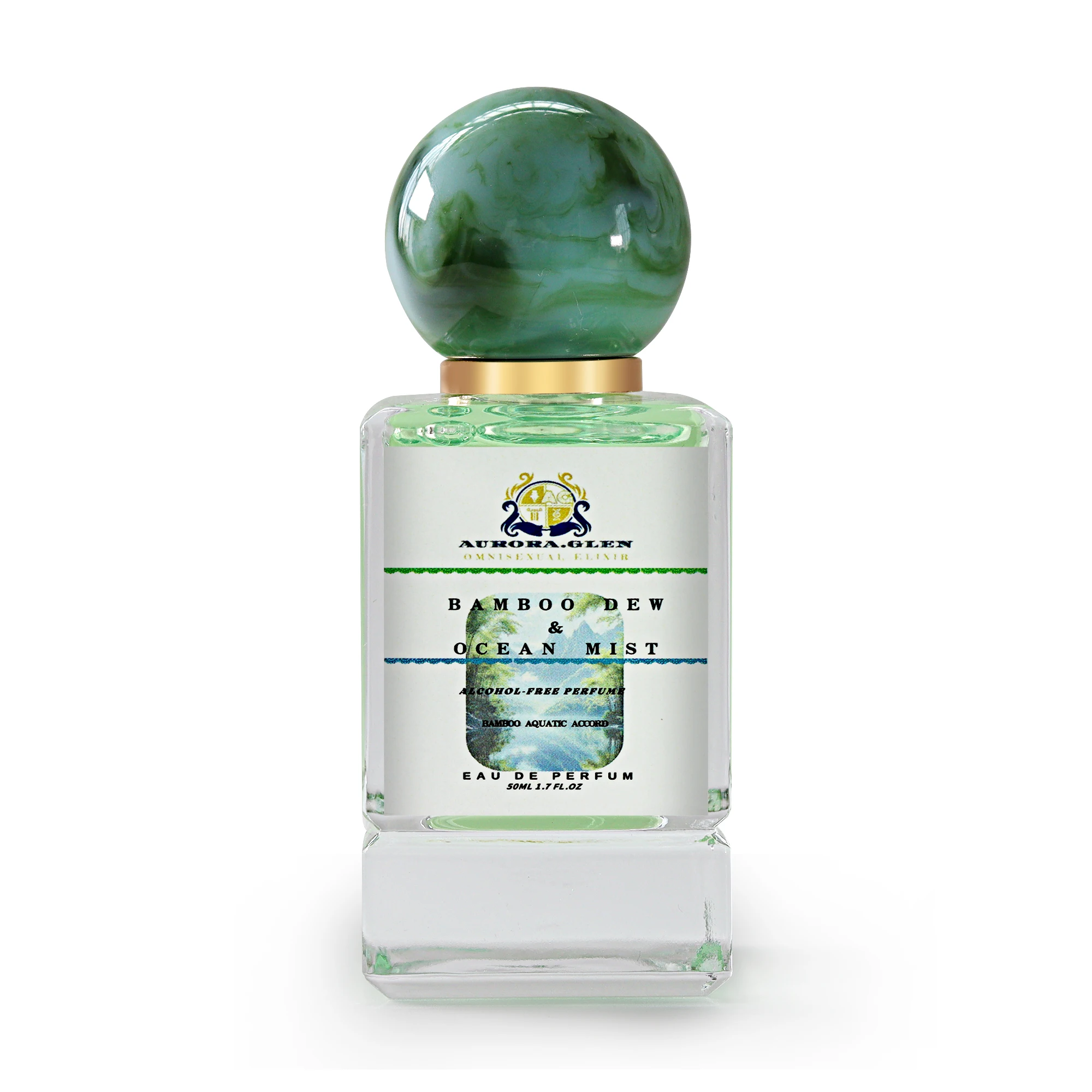 Bamboo Dew & Ocean Mist Alkoholfreies Unisex-Parfüm Aquatischer Bambusduft mit Bergamotte, Jasminmusk, langanhaltend, EDP, 50 ml