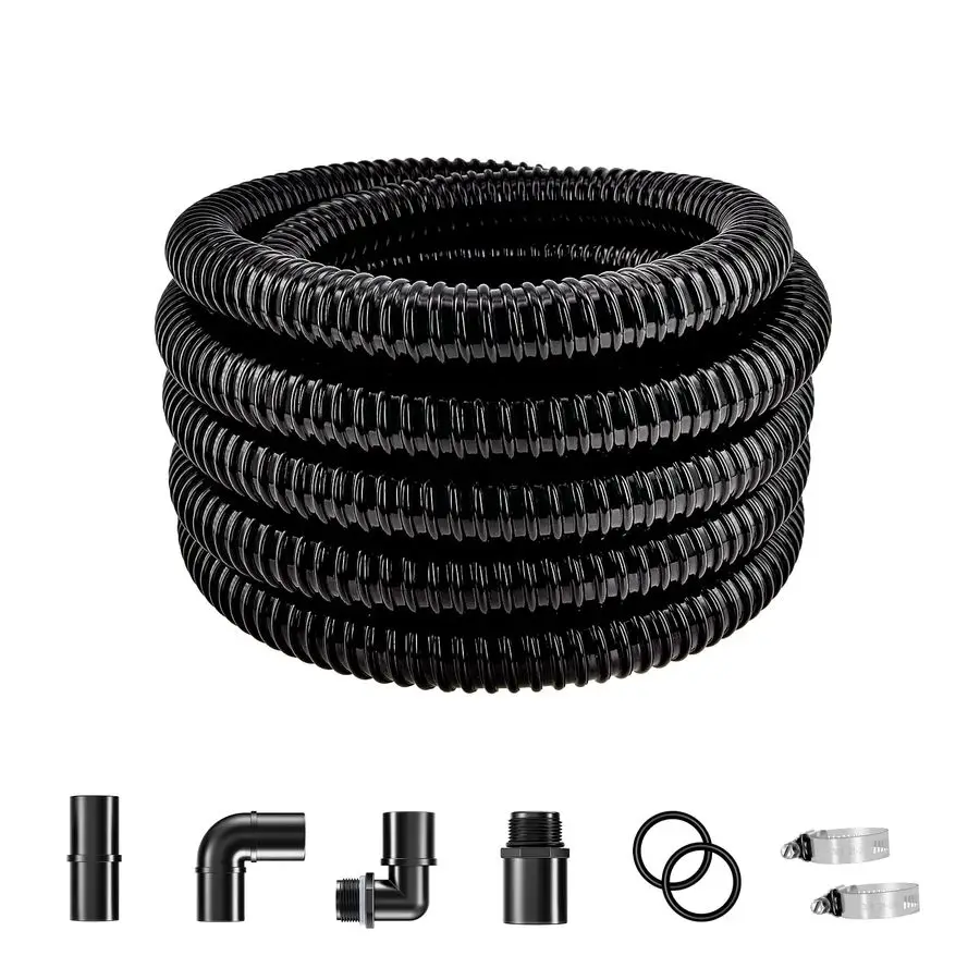 

Pond Tubing 1.5 Inch 11 2 Diameter, 26.9 ft Long Corrugated Flexible Hose Pipe with Clamps Pipe Fittings, Pool PVC Tube for Gard
