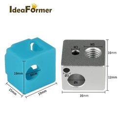 E3D V5 Silicone Sock V5 Heater Block Cover Case 16*16*12mm V5 Aluminum Block Hotend Protector Insulation Sleeve 3D Printer Parts