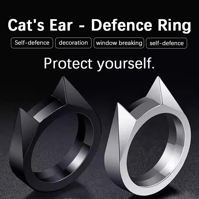 Anillo defensivo para hombres y mujeres, arma de defensa multifuncional, ataque de autodefensa, escape, autorrescate, anti-lobo