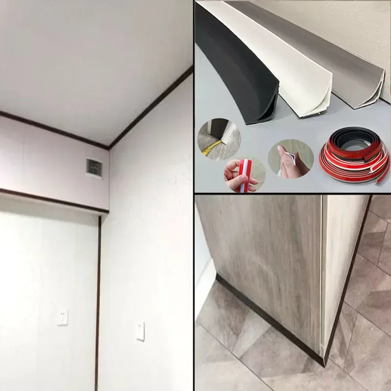 1pc 2m/78.74in Home Decoration Self-Adhesive Wall Trim Line Wall Gap Stickers Background Ceiling Molding Line Frame Border Decor