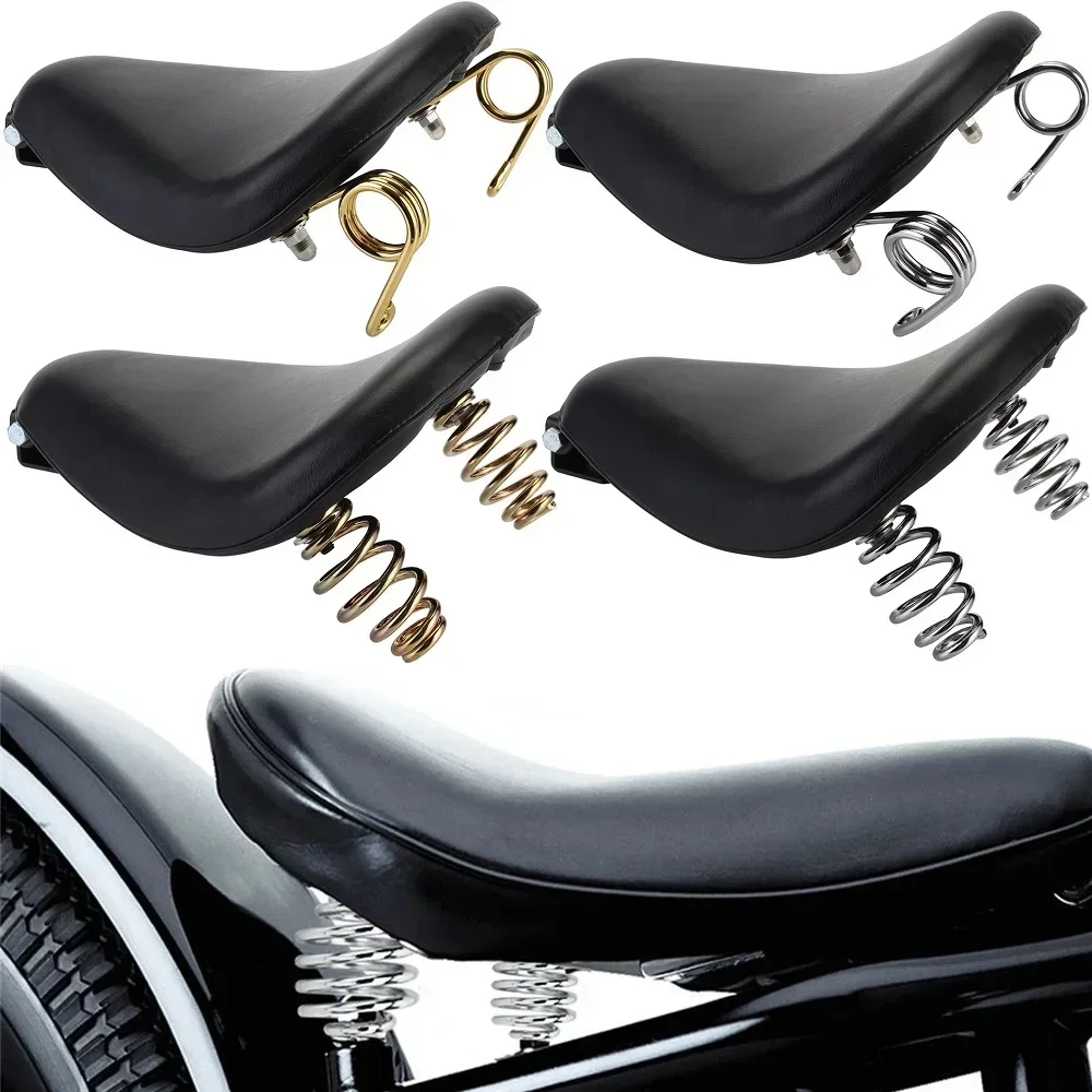 

12" Motorcycle Universal PU Solo Driver Seat Springs Bracket Mount Kit For Harley Honda Yamaha Kawasaki Suzuki Indian Triumph