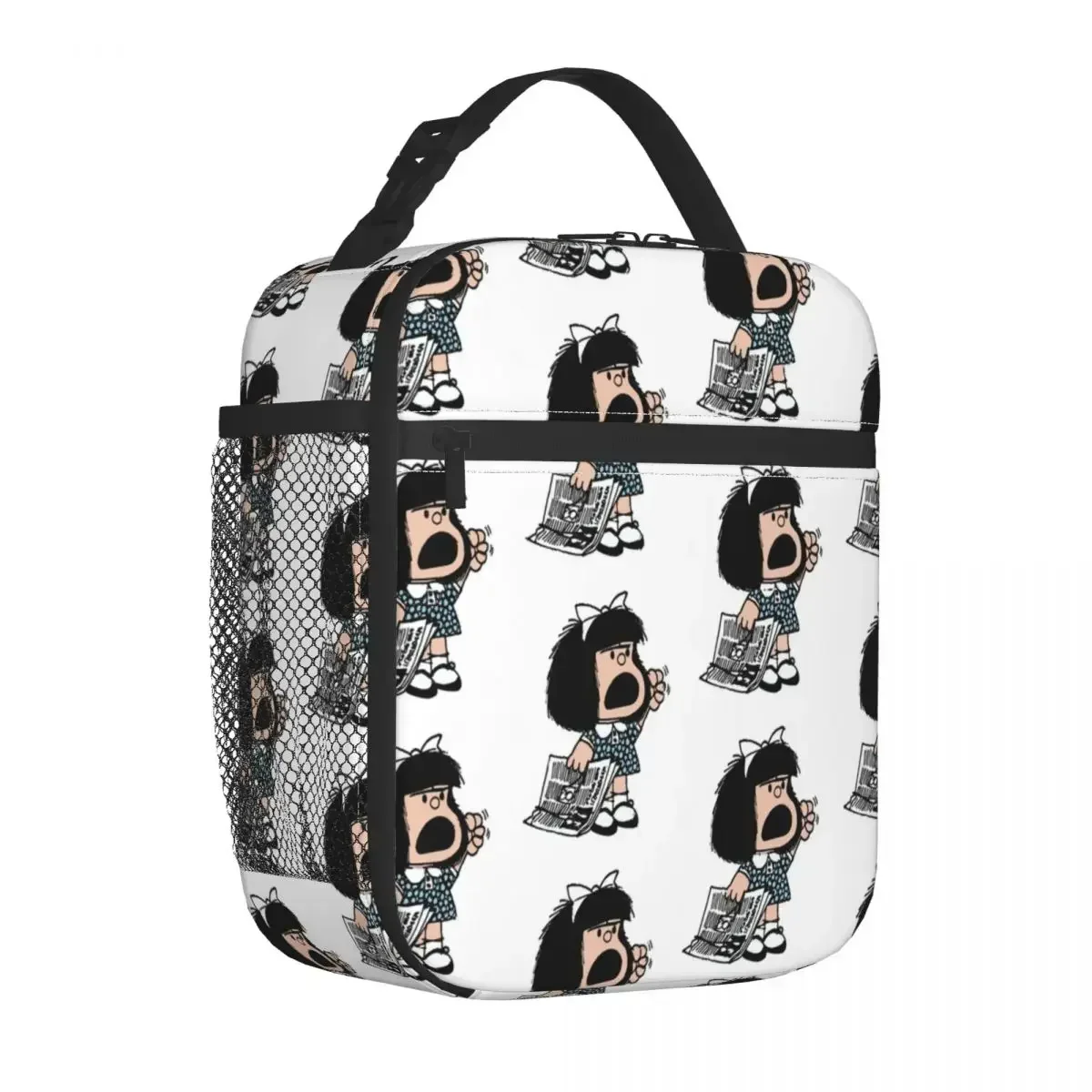 

Angry Mafalda With Newspaper Insulated Lunch Bag Large Cartoon Reusable Cooler Bag Tote Lunch Box College Picnic Food Bag