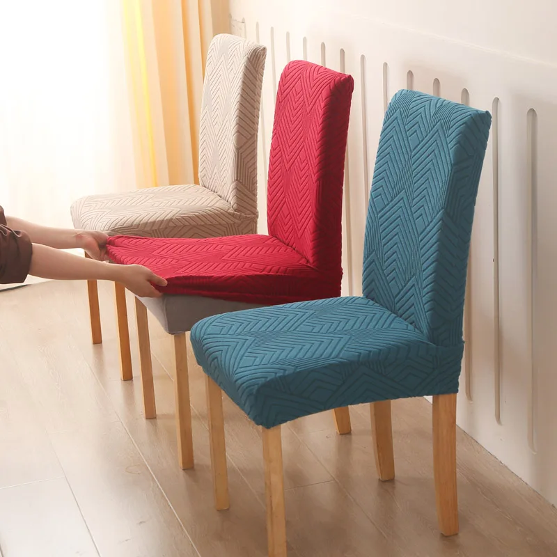 Jacquard Dining Chair Cover Elastic Cover For Chair Universal Size Cheap Big Elastic House Seat Seatch Lving Room Chairs Covers