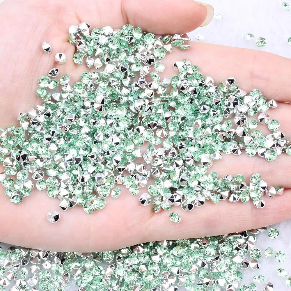 

New Shiny Acrylic Rhinestones Many Colors 7mm 2000pcs Pointback Stones Loose Strass Beads DIY Nail Art Decorations