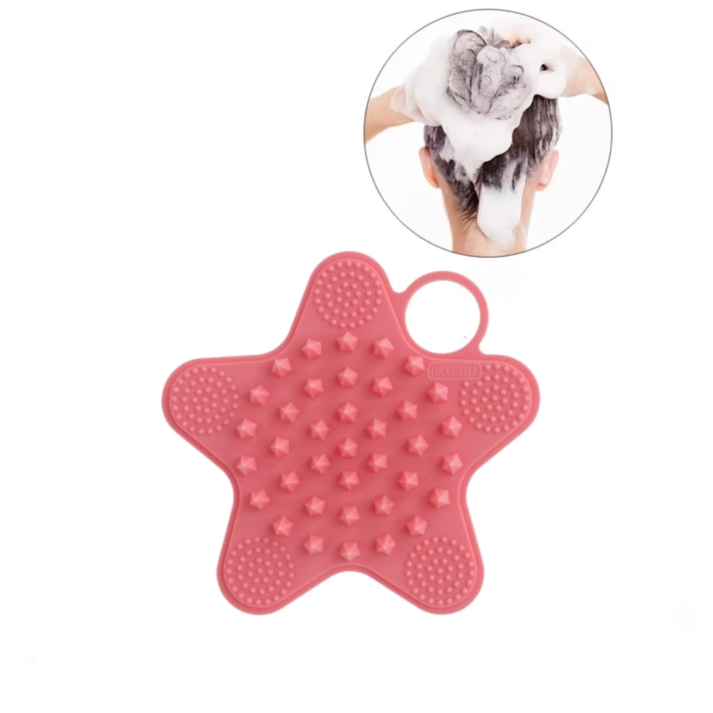 Soft Silicone Exfoliating Brush Wholebody Cleansing Scrubber Shower Head Scalp Massage Comb Hair Root Itching Clean Tool