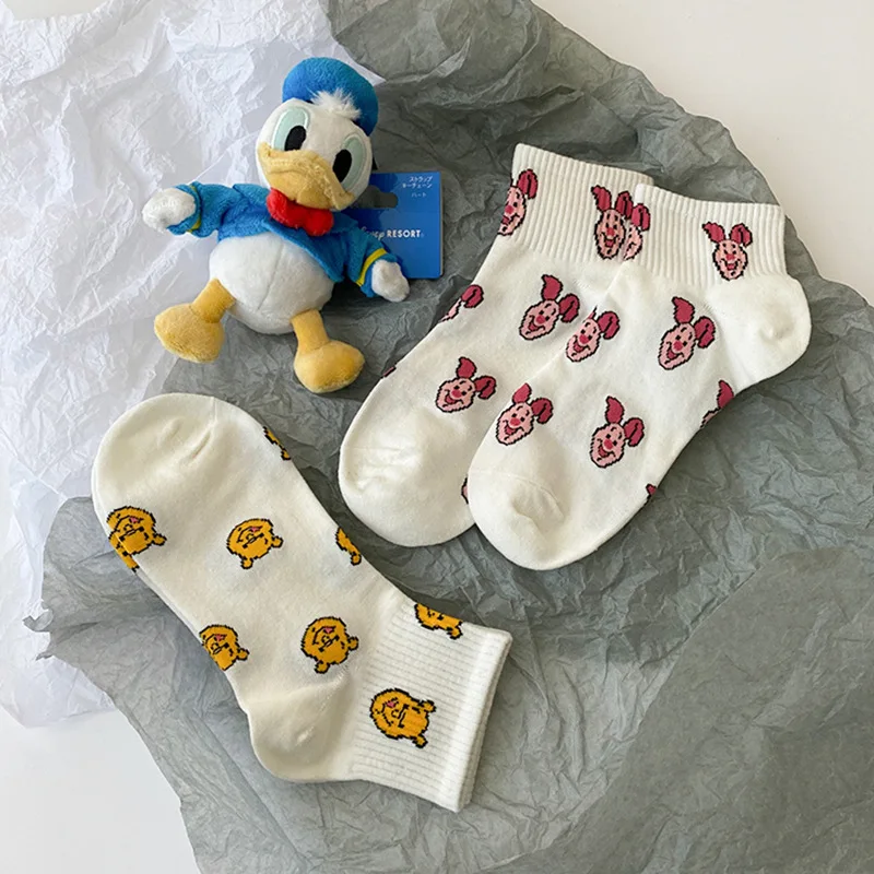 Disney Minnie Short Socks Kids Boy Girl Mickey Mouse Donald Duck Cute Cartoon Baby Girl Boy Sock Autumn Breathable Children Sock