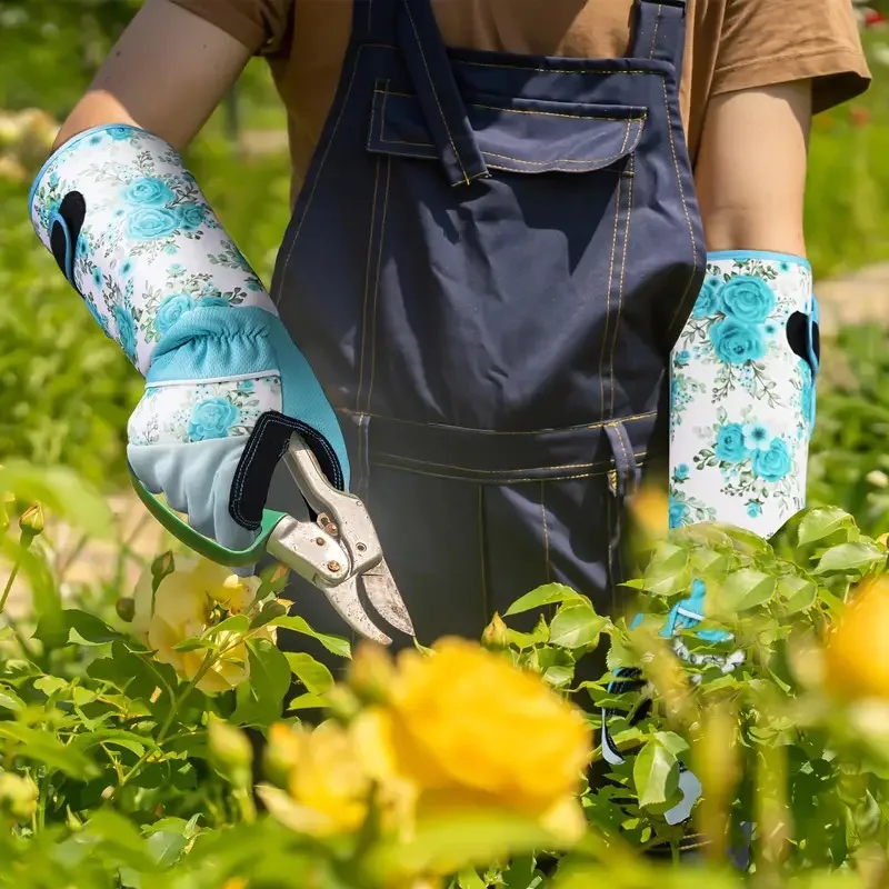 

Cowhide Long Gardening Gloves Thorn Proof Rose Pruning Blackberry Forearm Protection Gauntlet Gloves Leather Work Gauntlet