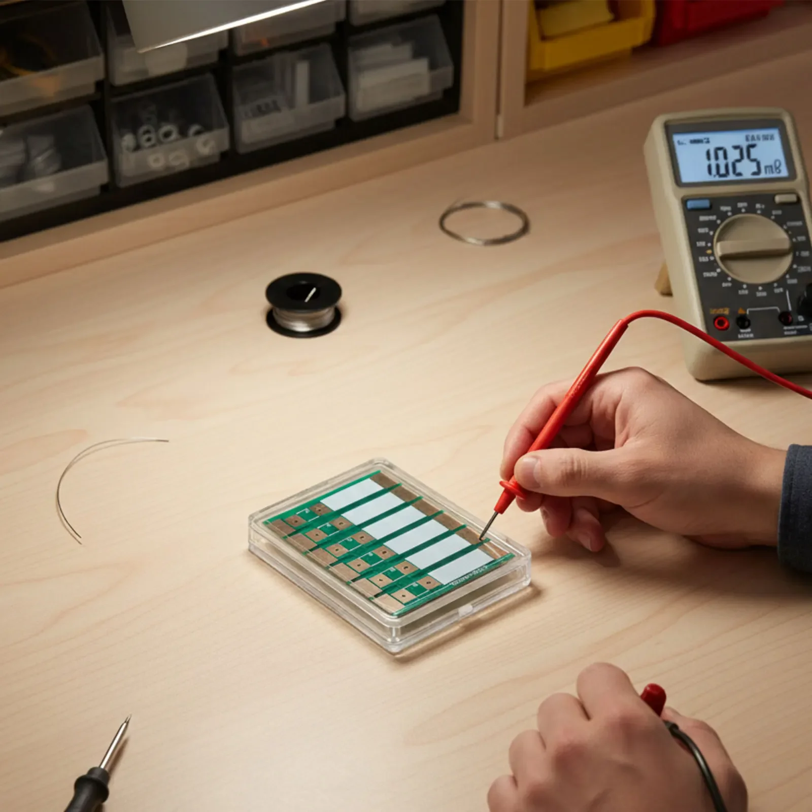 Four-wire Resistance Calibration Board For Multimeter And Ohmmeter Testing With Six Selectable Values For Accurate Measurement