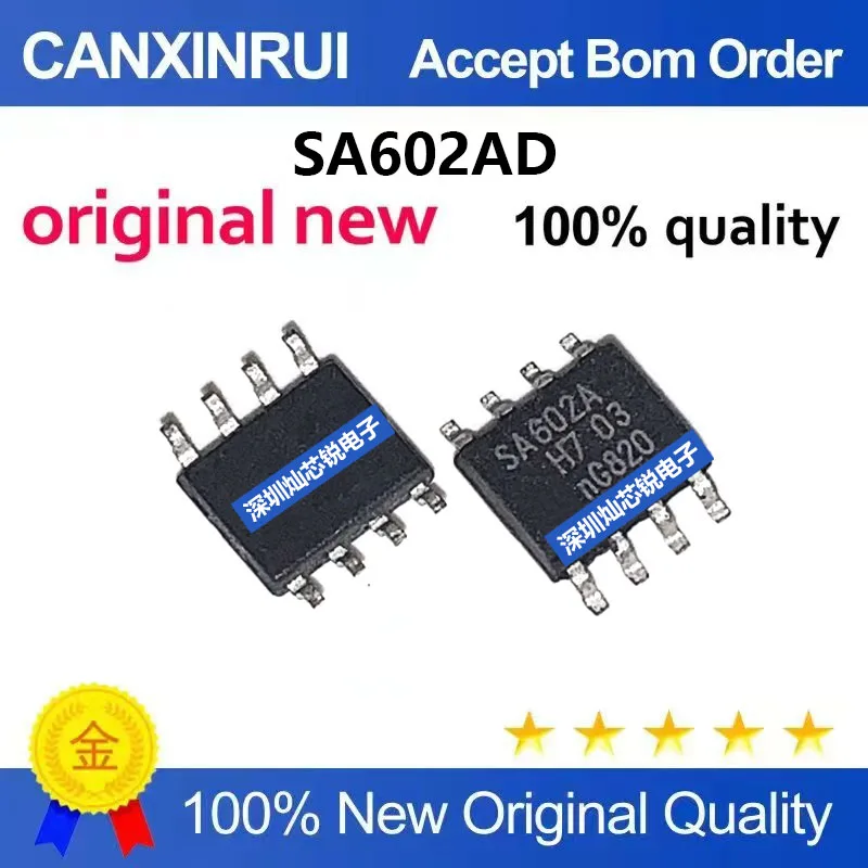 (5-100pieces)Brand New Original SA602A SA602AD SOP8 Chip Double-Balanced Mixer Oscillator