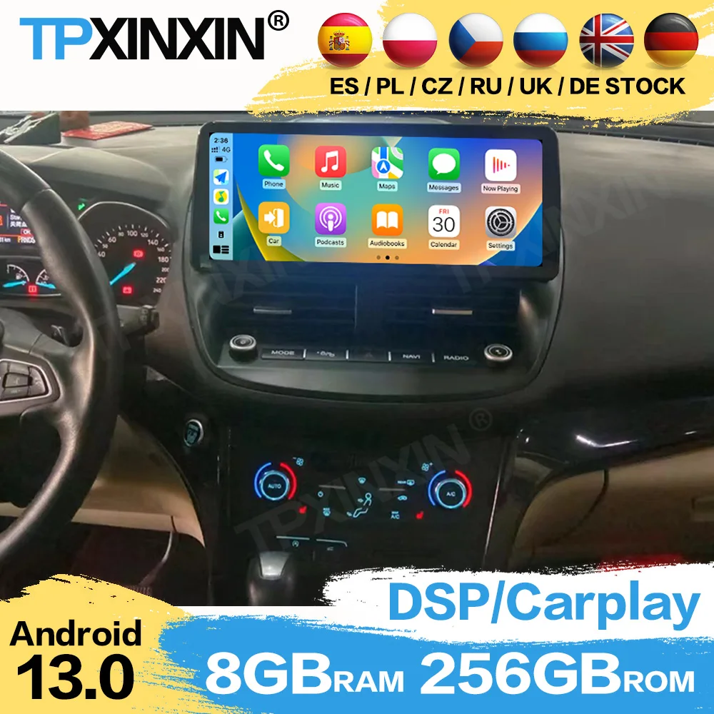 Carplay Radio Android per Ford Kuga C-Max Escape 2013 2014 2015 2016 2017 2018 navigazione Automotive Multimedia Stereo Head Unit