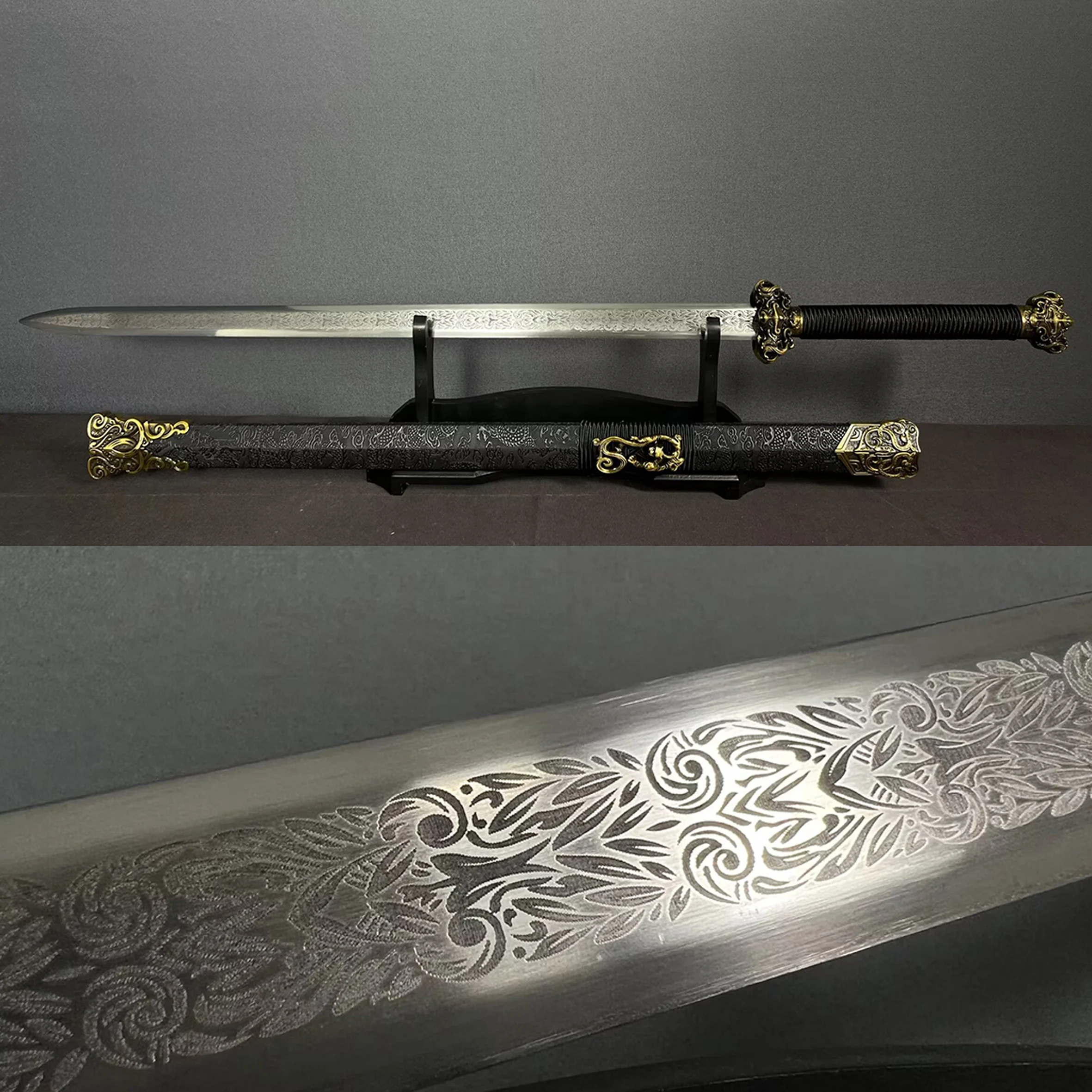 

106cm Middle Ages Chinese Kung Fu Martial Arts Samurai Sword Sharp katana Battle readiness Ninja knight's gift Full tang