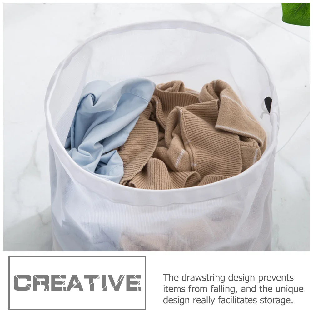 

2pcs Drawstring Mesh Laundry Bags Reusable Clothes Washing Bags Travel Storage Polyester Dirty Clothes Bag Large Machine
