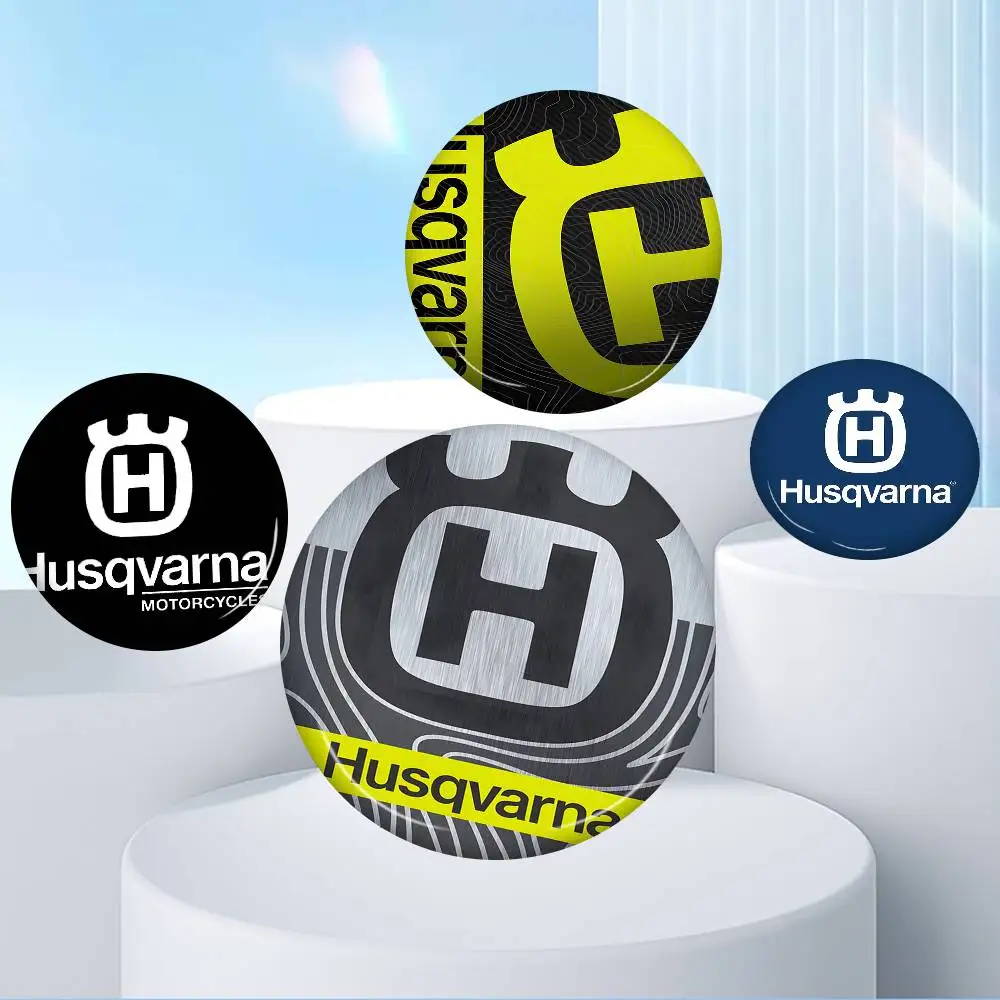 H-Husqvarna Logo Soft Button Pin Bright Printed Icon Gift For Friends Badge Collar Brooch Lapel Pin Metal view 3