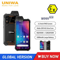 UNIWA W999 ATEX Waterproof Smartphones Walkie Talkie Helio G99 Octa Core 8GB+128GB 6.3Inch FHD 5000mAh Andriod Mobile Phone NFC