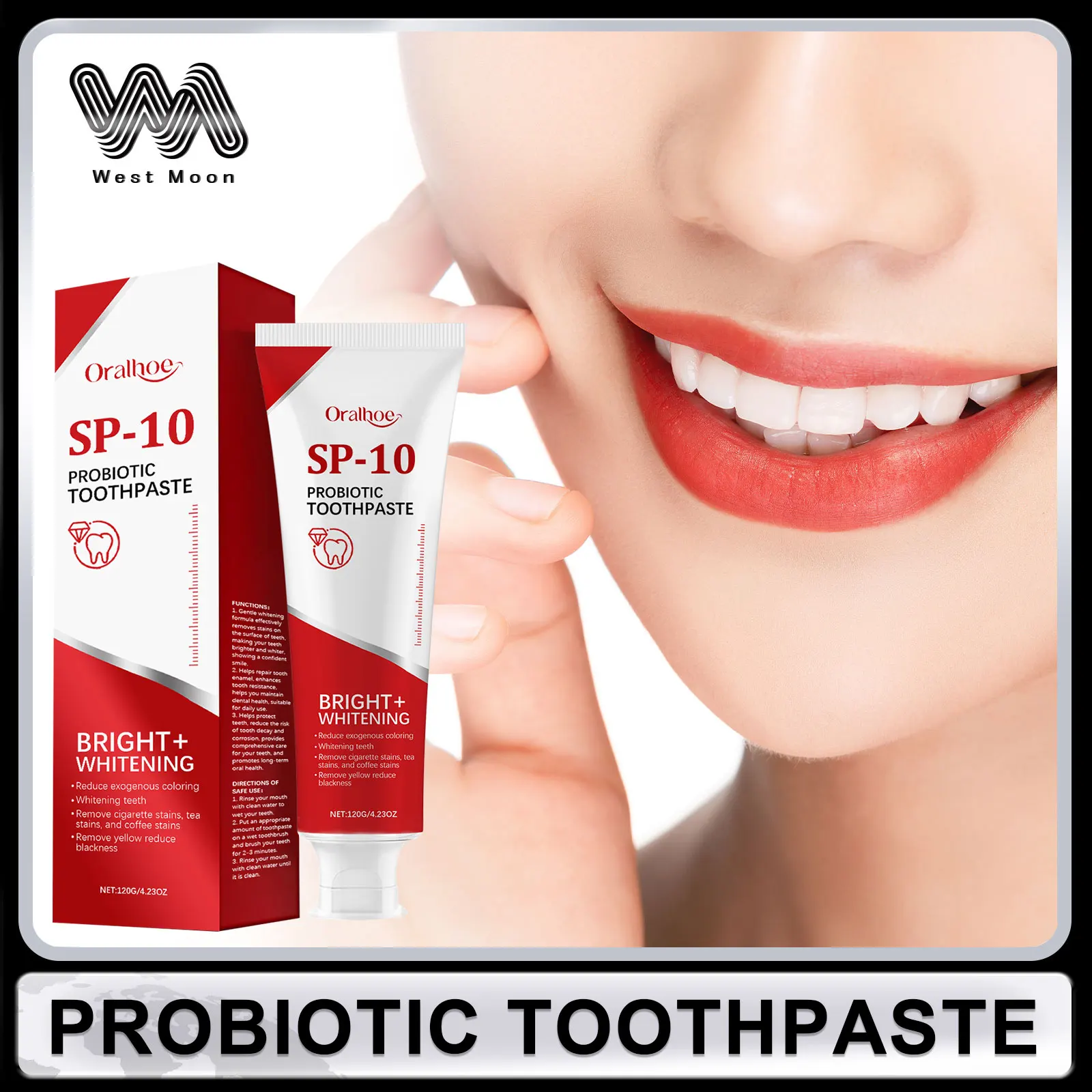 

Пробиотическая зубная паста Oralhoe Sp 10, осветляющая, удаляет пятна сигарет, пятна от чая и пятна кофе, свежее дыхание, гигиена полости рта