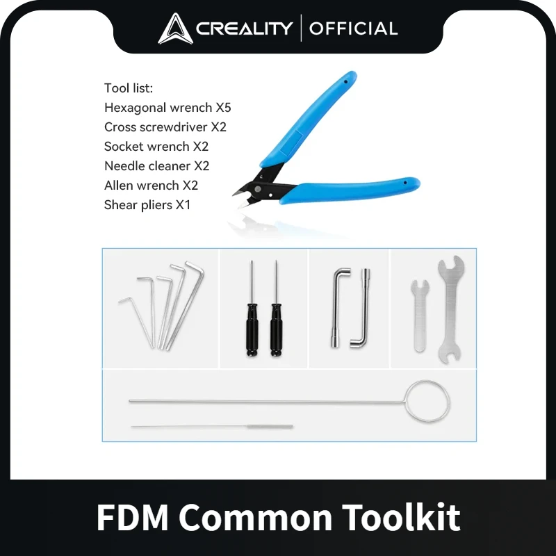 

Набор инструментов для 3D-принтера Creality FDM, комплект из 12 предметов, стальные плоскогубцы для удаления 3D принтера, крестовая отвертка, торцевой гаечный ключ, «сделай сам»