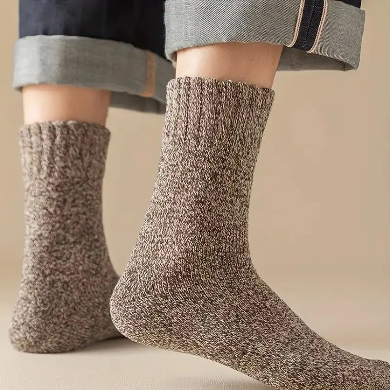 3 Paar Winter warme dicke Handtuchboden Herrensocken Wolle Herrensocken Slipper Socken Merinowollsocken gegen kalte Schneesocken 39-44 – Detail 11