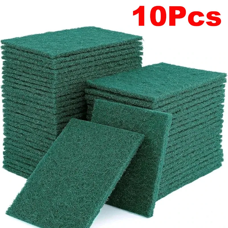 Grit-Free Scrub Pads, 10Pcs - Scratch-Free for Non-Stick Pans, Multipurpose Reusable Kitchen Sponges for Dishes, Pots & Grea