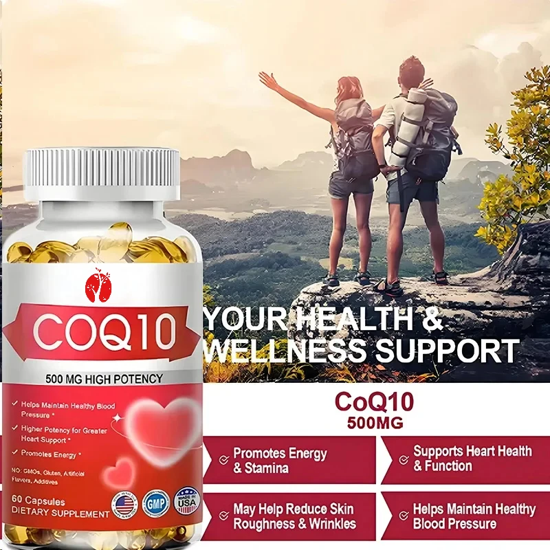 

Coenzyme Q10 capsules 500mg, used for cyclic stress health and body energy, better absorption, antioxidant