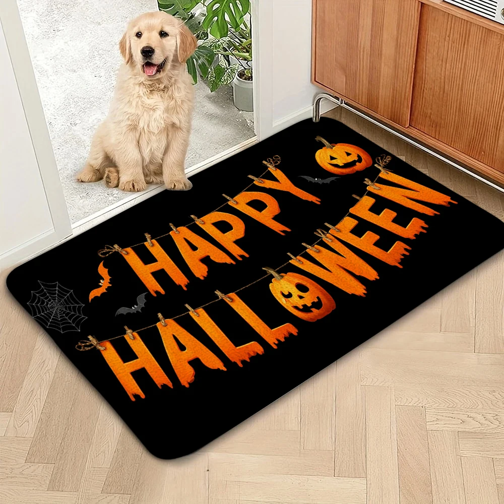 

Halloween Bathroom Carpet Bath Mat 3D Printed Pumpkin spider skull Floor Carpet Toilet Rugs WC Doormat
