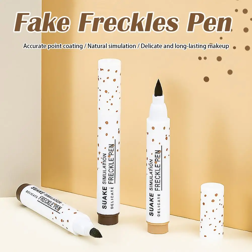 Natural Simulation Freckle Stamp Pen Lifelike Fake Freckles Pen for Lasting Look Dot Spot Pen Makeup for Women Makep Light/Dark