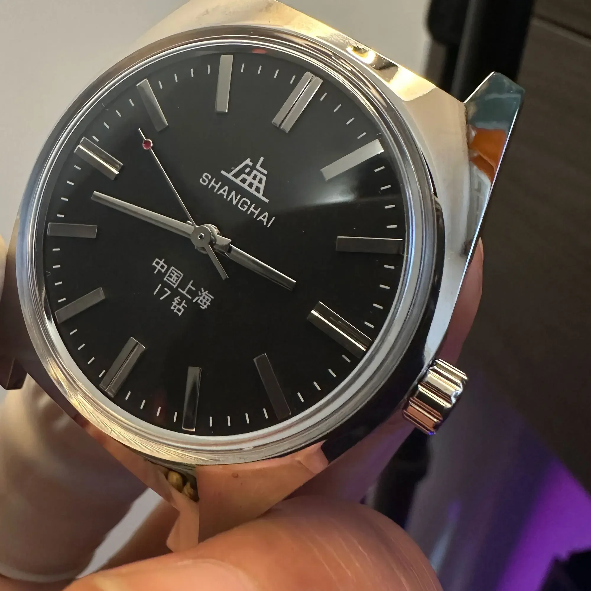 

Shanghai 7120 Hand-Wind Mechanical Watch Men 36mm Retro Business Timepiece Classic Simple Look