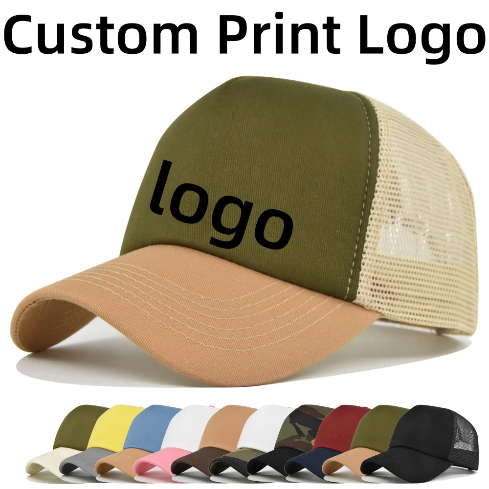 Personaliza el logotipo de la impresión publicidad gorra de camionero gorras de malla unisex sombrero de camionero de espuma ajustable de verano