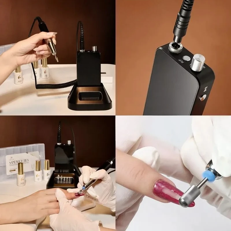 Professional Electric Nail Polisher 35000RPM LCD Display USB Rechargeable Portable Low Noise High Quality