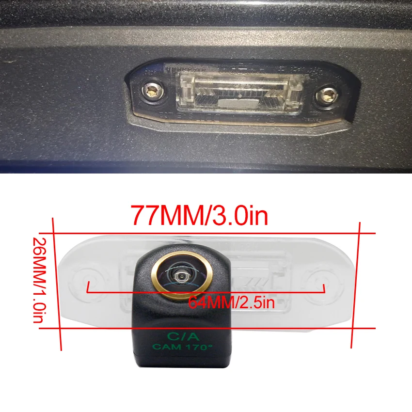 

HD 1080*720P 170 ° Камера заднего вида для автомобиля с CCD-матрицей и золотым объективом типа «рыбий глаз» для Volvo S80L, S40L, S80, S40, S60, V50, V60, XC90, XC60, C70