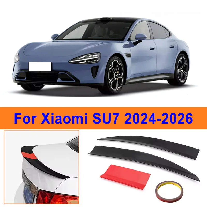 

For Xiaomi SU7 2024-2026 3-Section ABS Rear Trunk Spoiler 115-125cm Adjustable Sports Decor Top Wing Car Exterior Parts