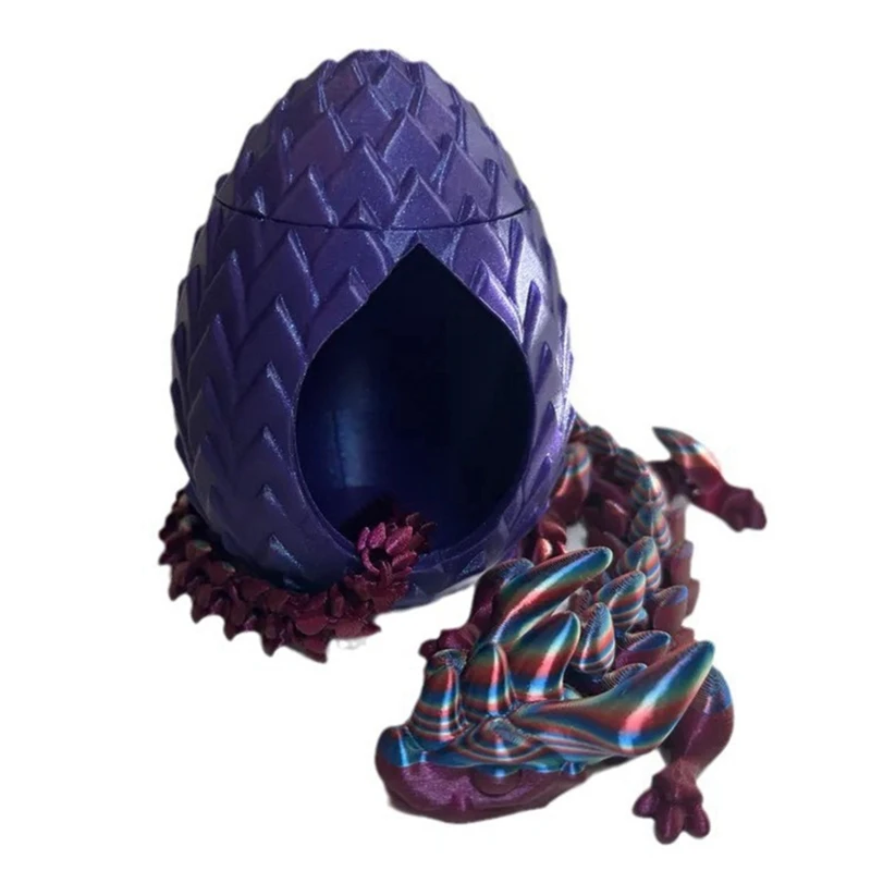 3D Printed Dragon Egg,Dragon Eggs With Dragon Inside,Crystal Dragon Fidget Toys,Articulated Dragon Dragon In Egg