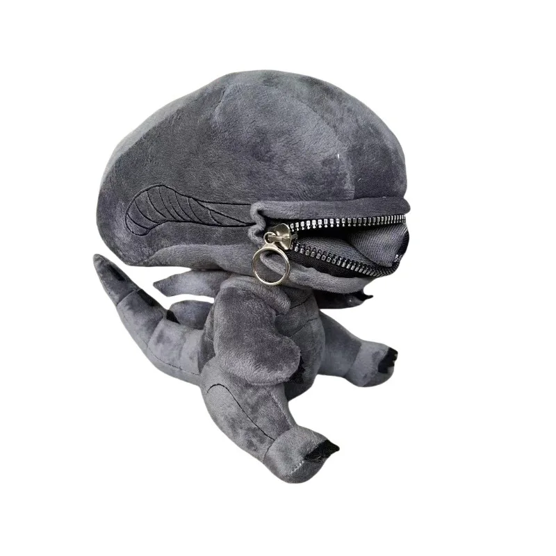 Alien Xenomorph Shaped Zipper Mouth Plush Doll Kawaii Plush Pillows Stuffed Toys Cartoon Decor Trendy Toy Birthday Present Gift
