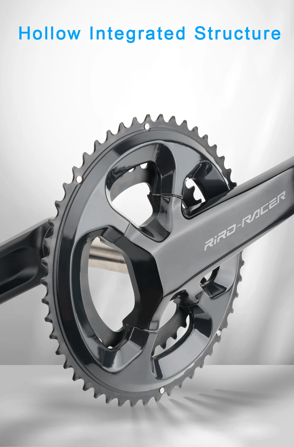 RIRO RACER R8 Rennrad-Kurbelgarnitur, ultraleichtes Kettenblatt, 170 mm, 50–34 Zähne, Kettenblätter, hohle integrierte Faltrad-Kurbelgarnitur – Detail 6