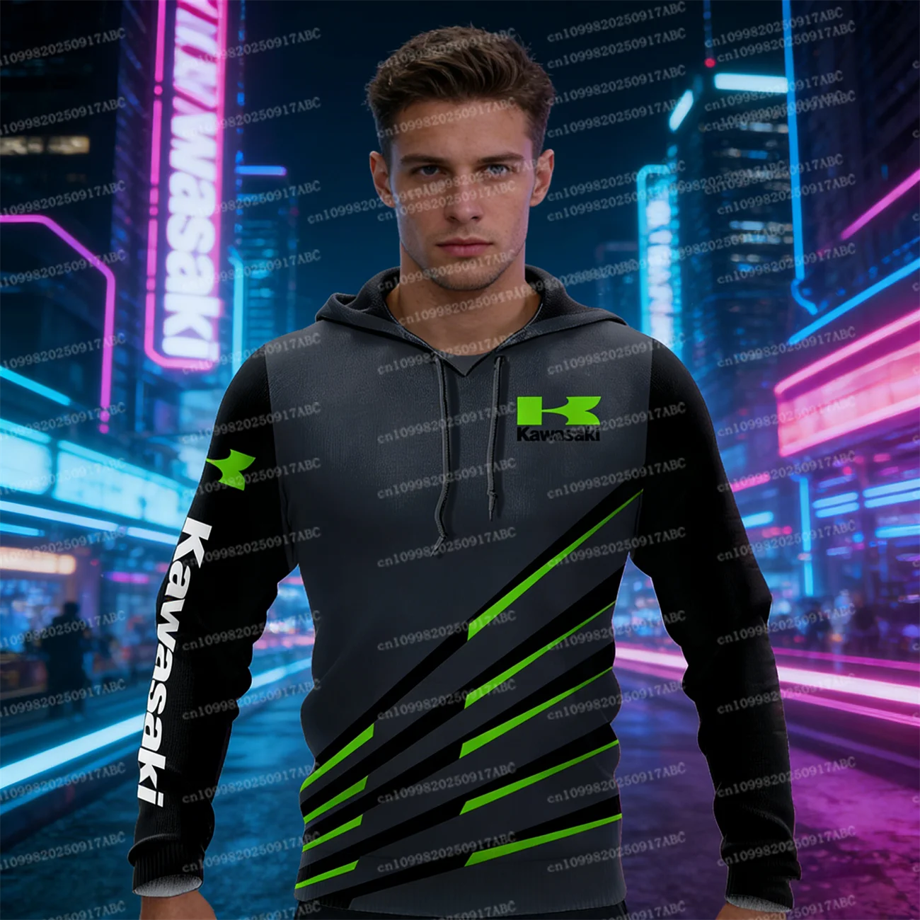 

(Kawasaki) Мужская толстовка Kawasaki с капюшоном Женская толстовка с капюшоном Мужская толстовка Толстовка Гоночный костюм Толстовка с капюшоном Костюм для дорожной езды