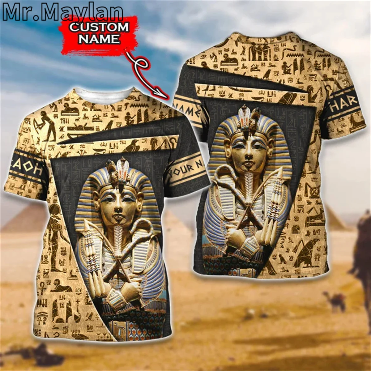 PHARAOH ANCIENT EGYPT EMPIRE T shirt 3D Print Vintage Tshirt Men Women Ropa Casual Streetwear Retro O-neck Tee Shirt Men Clothes