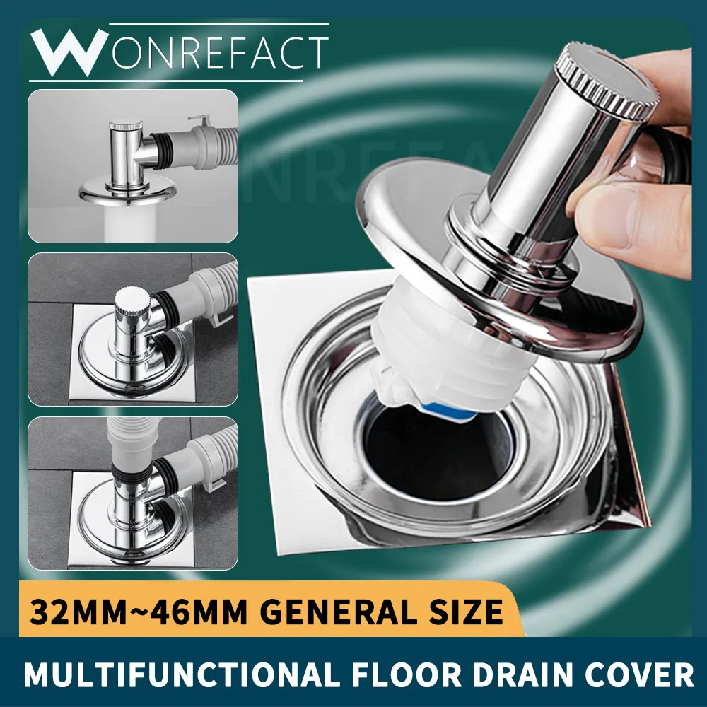 Washing Machine Drain Connector Cover Bathroom Floor Universal Drain Cover Sewer Double Pipe Deodorant Cover Strong Seal Durable