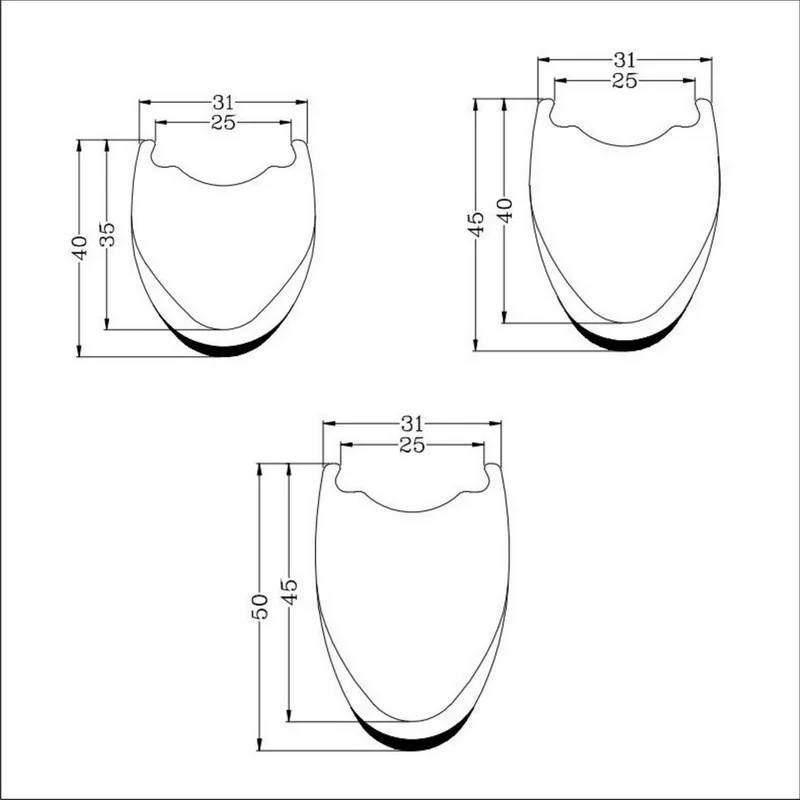 700C 31mm External Width Super Light Gravel Carbon Fibre Bike Rims Wave Design Toray T700+ T800 Tubeless With Hook Bicycle Rims